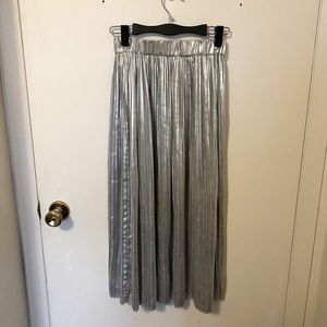 H&M silver maxi skirt